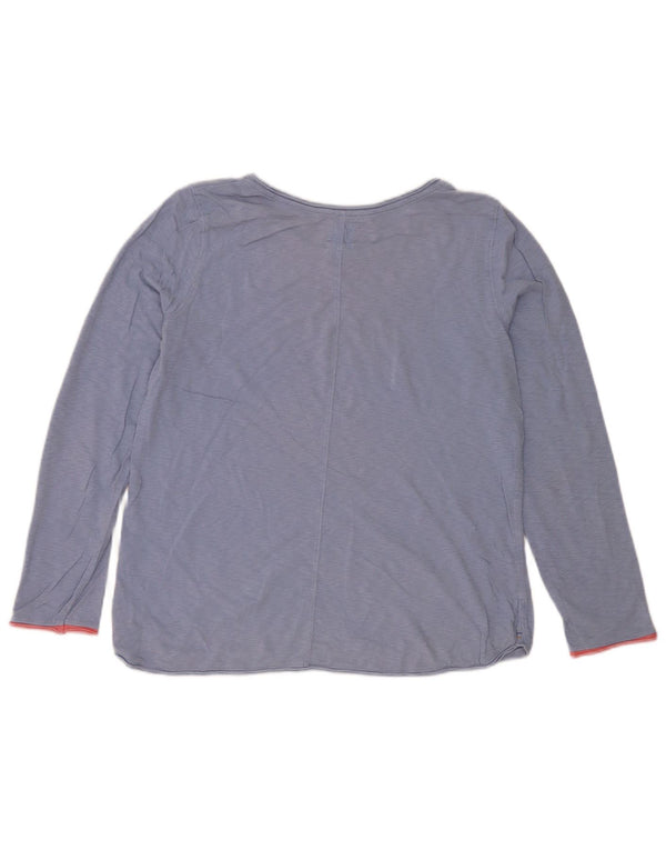 Top Femme White Stuff Manches Longues UK 12 Bleu Moyen Moucheté Coton