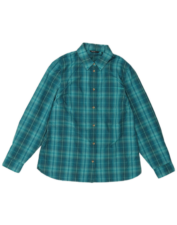 Rohan Chemise Femme UK 12 Bleu Moyen Carreaux Polyester