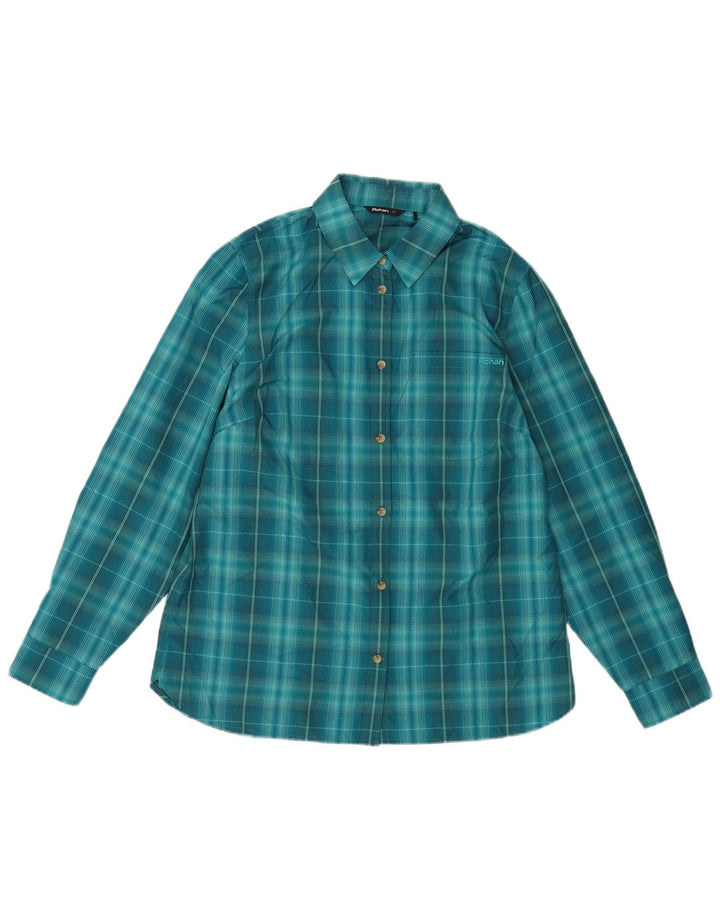 Rohan Chemise Femme UK 12 Bleu Moyen Carreaux Polyester