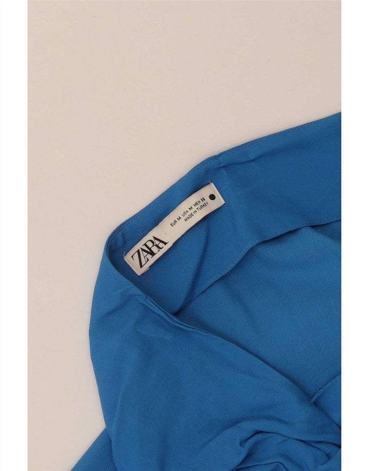 Zara Femme Jupe Droite Midi Moyen W30 Bleu