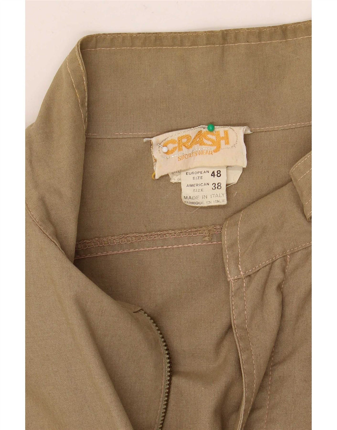 veste utilitaire homme vintage EU 48 coton kaki moyen