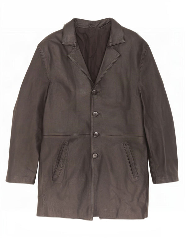 manteau en cuir homme vintage UK 38 Noir Moyen