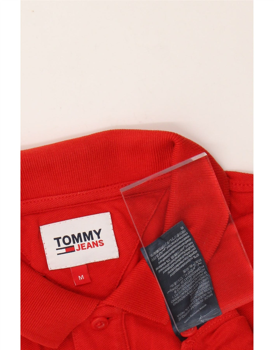 TOMMY HILFIGER Mens Polo Shirt Medium Red Cotton