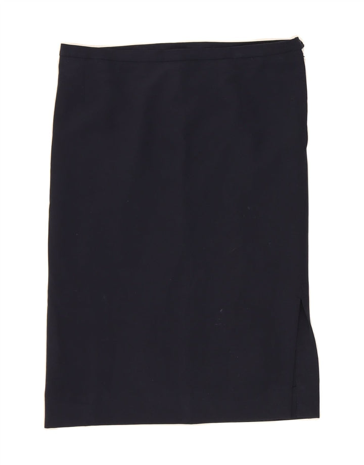VINTAGE Womens Straight Skirt W34 Large Navy Blue Vintage Vintage and Second-Hand Vintage from Messina Hembry 