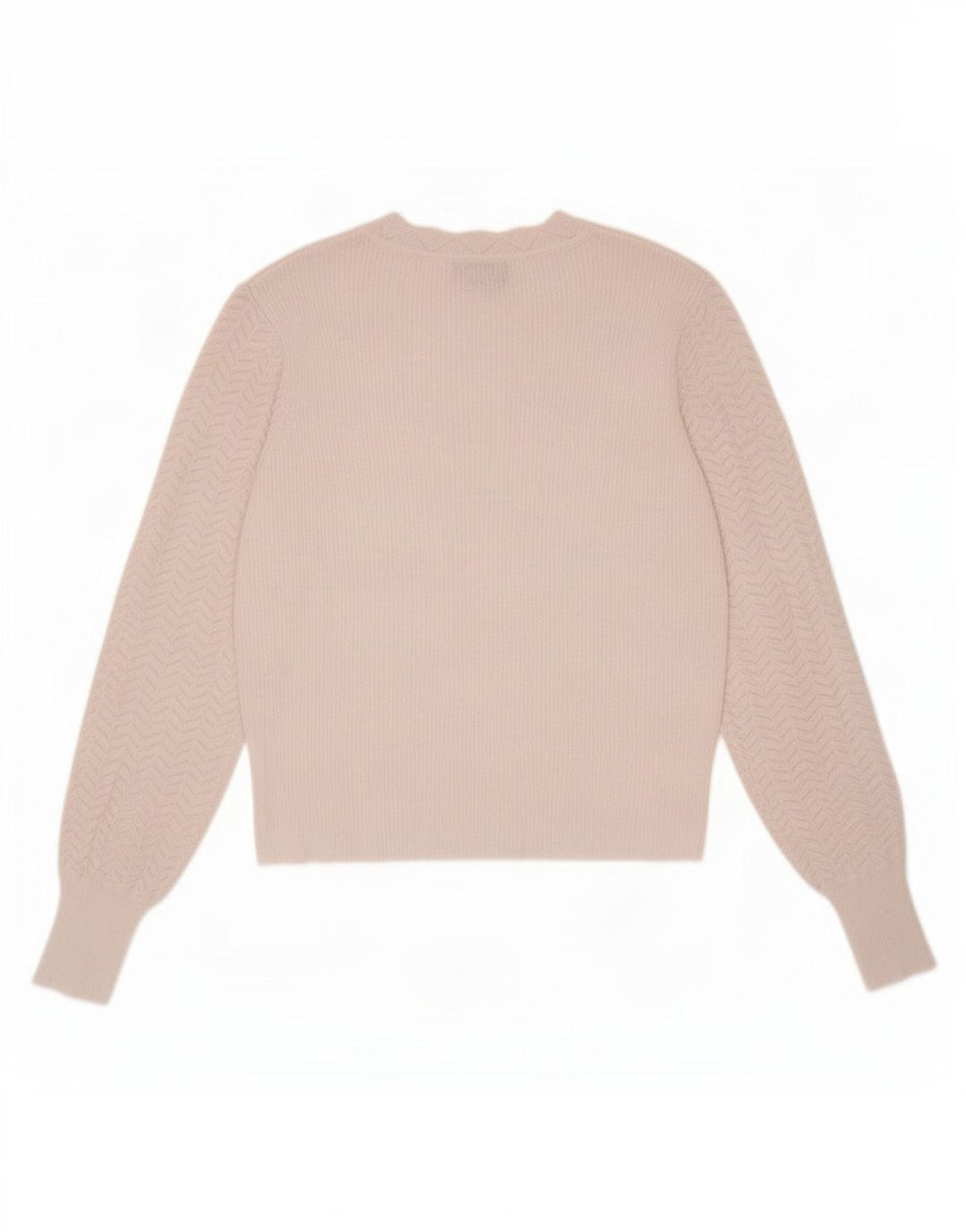 Oasis Pull à col rond pour femme UK 12 Medium Blanc Polyester
