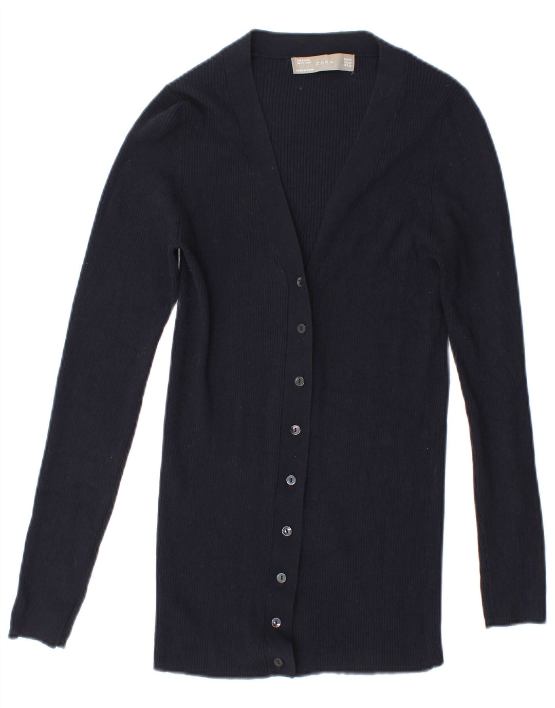 Zara Cardigan Femme Pull UK 14 Bleu Marine Moyen