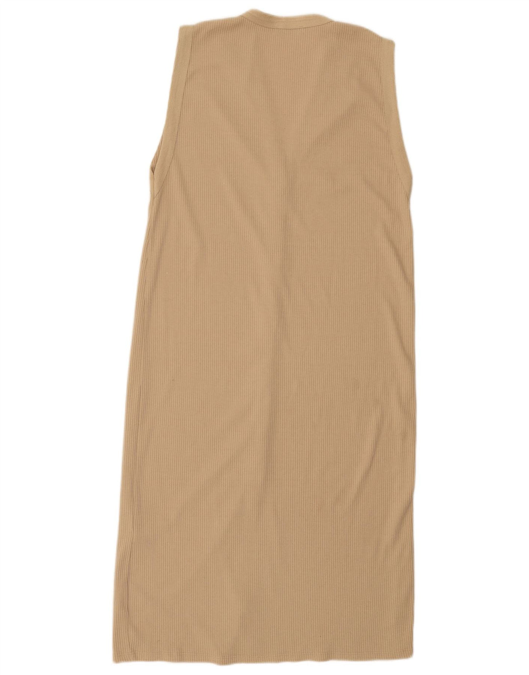 Zara Femme Robe Maxi Sans Manches UK 16 Grand Beige Polyester