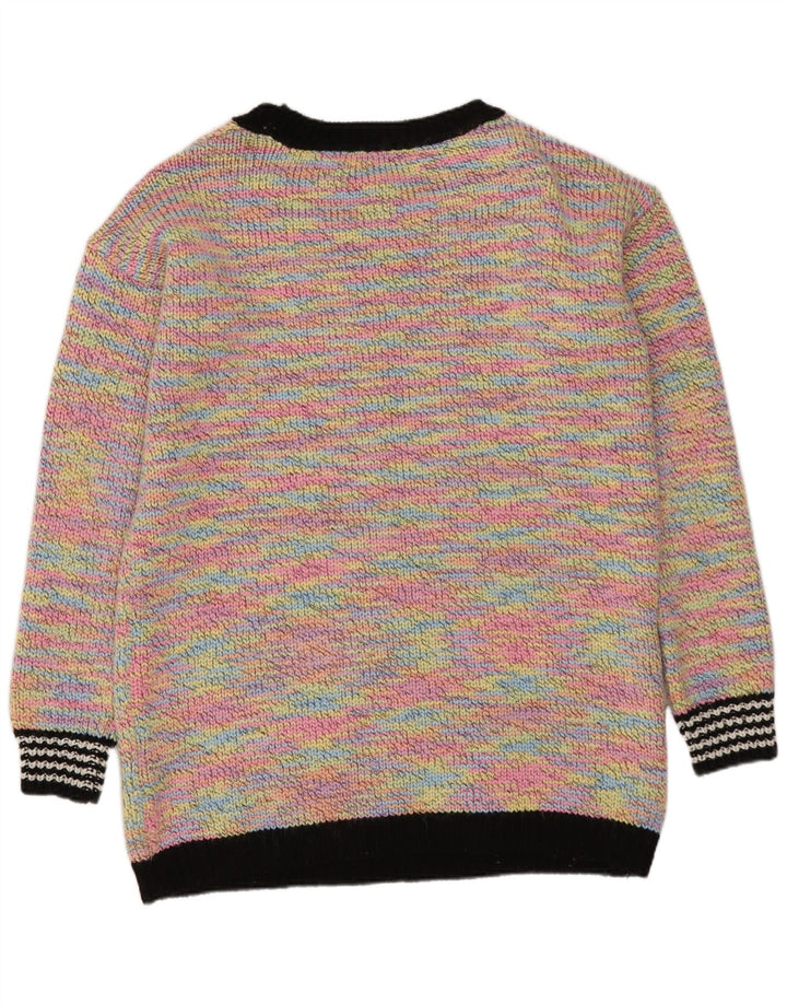Topshop Pull col bateau pour femme UK 8 Small Multicolore Géométrique