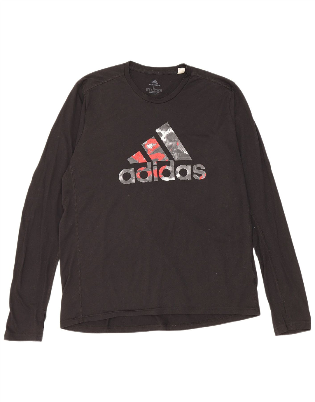 Adidas Hommes Aeroready Graphic Haut à manches longues Grand Noir Polyester