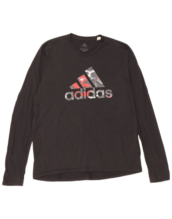 Adidas Hommes Aeroready Graphic Haut à manches longues Grand Noir Polyester