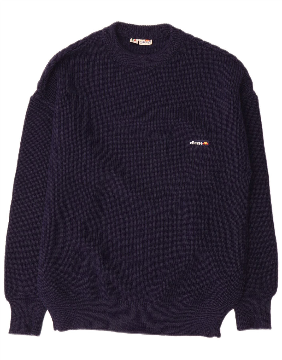 Ellesse Pull ras du cou pour homme IT 52 Large Bleu marine en laine
