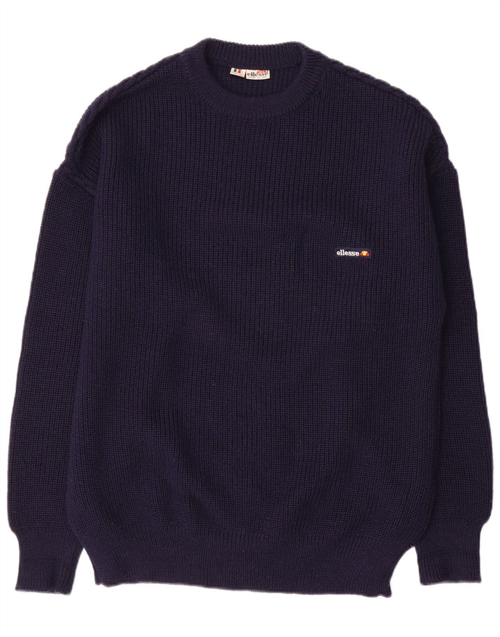 Ellesse Pull ras du cou pour homme IT 52 Large Bleu marine en laine