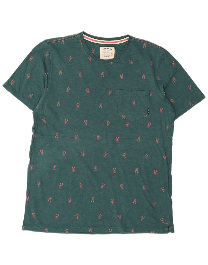 Fat Face T-Shirt Homme Haut Large Vert Tacheté Coton