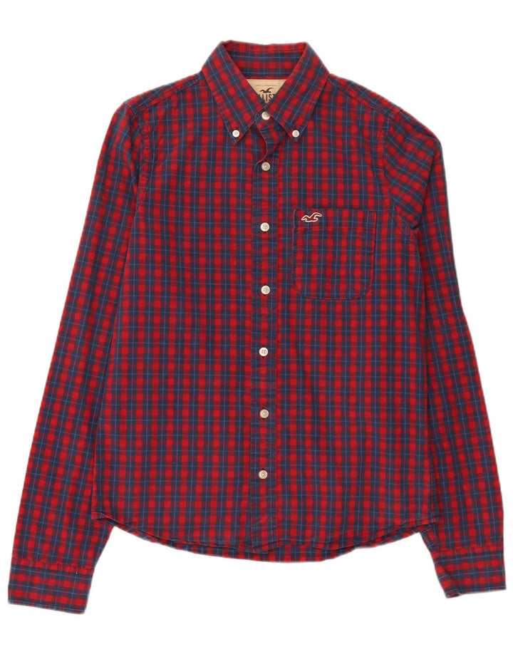 Hollister Chemise Homme Rouge Moyen Carreaux Coton