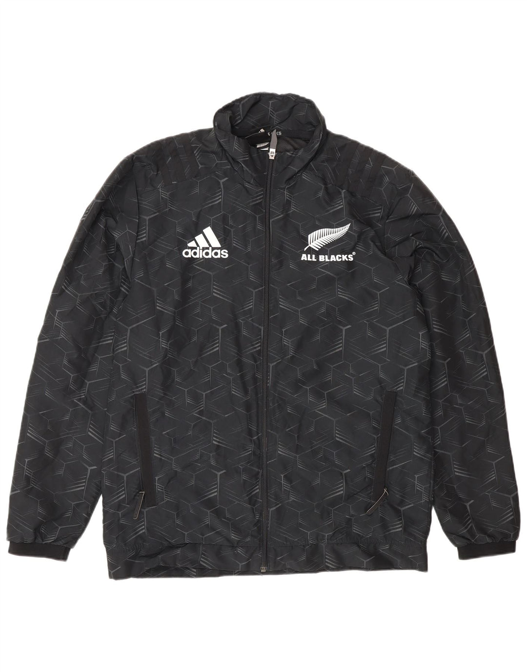 Adidas Hommes All Blacks Graphic Survêtement Top Veste Petit Noir Géométrique
