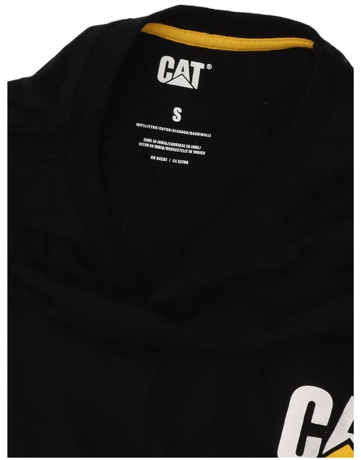 CAT Haut graphique à manches longues pour homme Petit coton noir