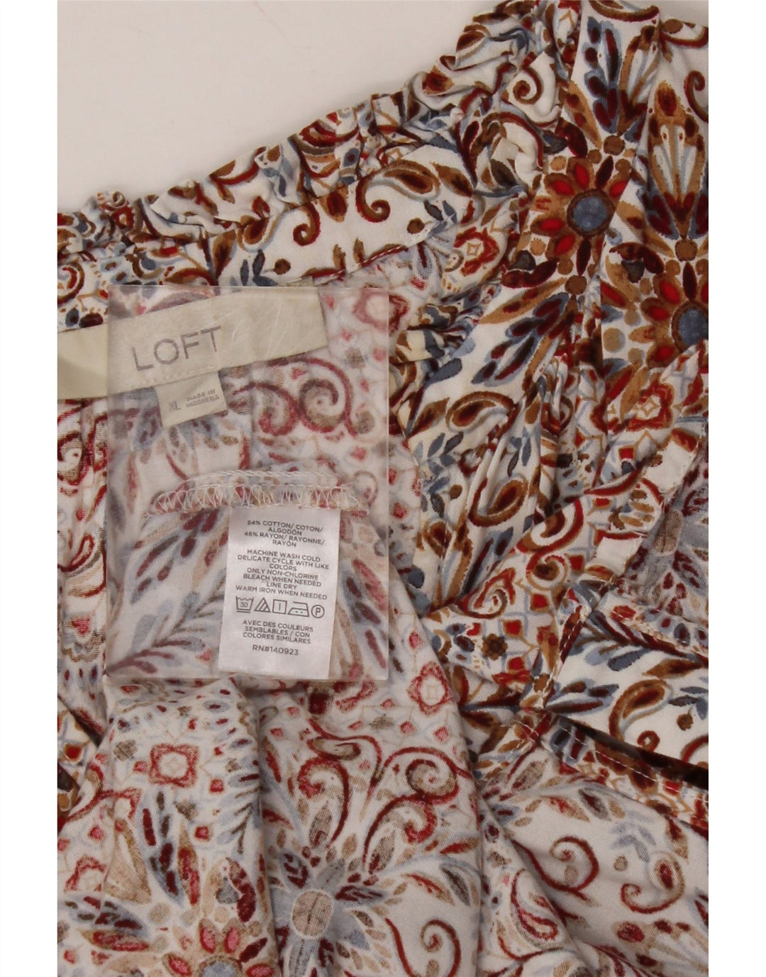 LOFT Surchemise Femme Chemisier UK 18 XL Coton Paisley Multicolore
