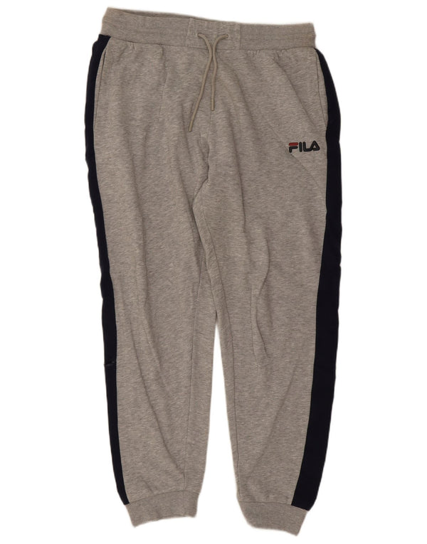 Fila Homme Pantalon De Survêtement Joggers Large Gris Colorblock Coton
