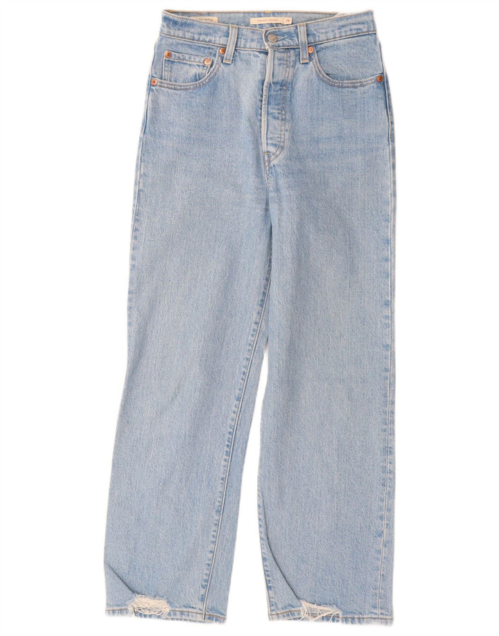 Levi's Jean Droit Femme Ribcage Distressed W26 L27 Bleu Coton