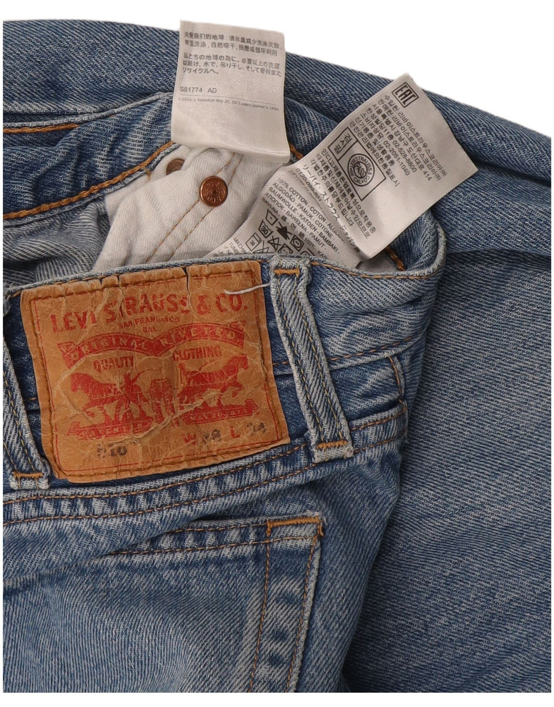 Levi's Jean Droit 516 Homme Bleu W28 L34 Coton