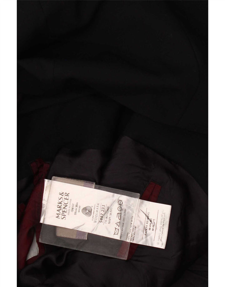 Marks & Spencer Veste blazer à 3 boutons pour homme UK 38 Bleu marine moyen Laine vierge