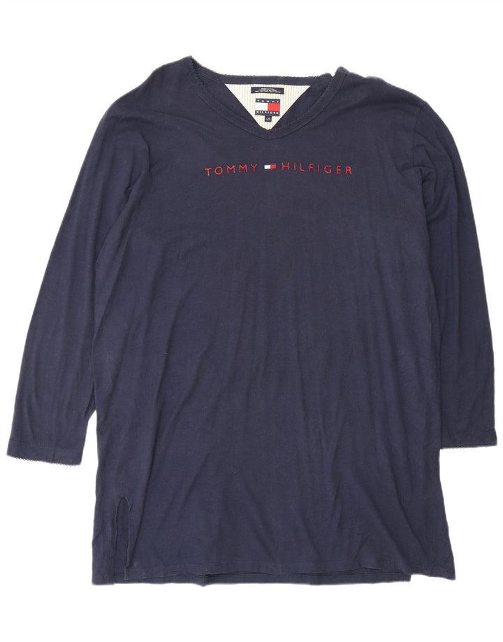Tommy Hilfiger Tunique graphique à manches longues pour femme UK 16 Large Bleu marine