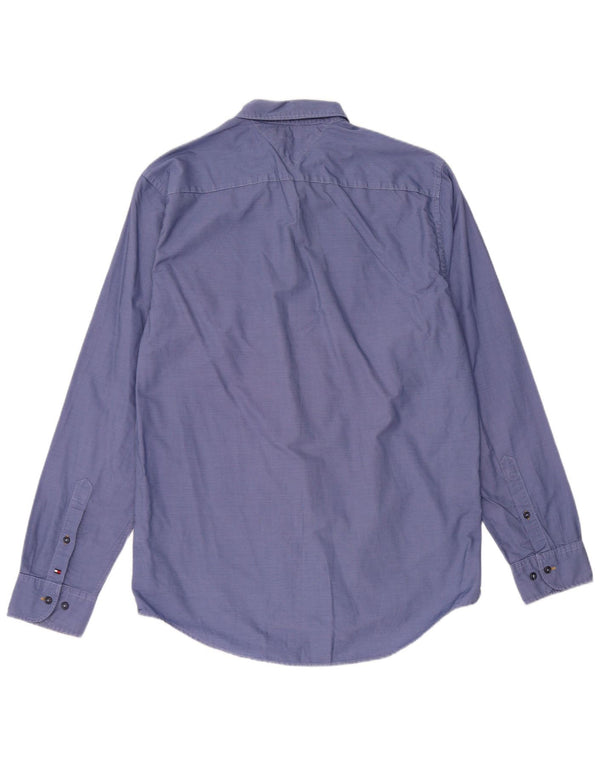 Tommy Hilfiger Chemise New York Fit pour homme en coton à fines rayures bleues