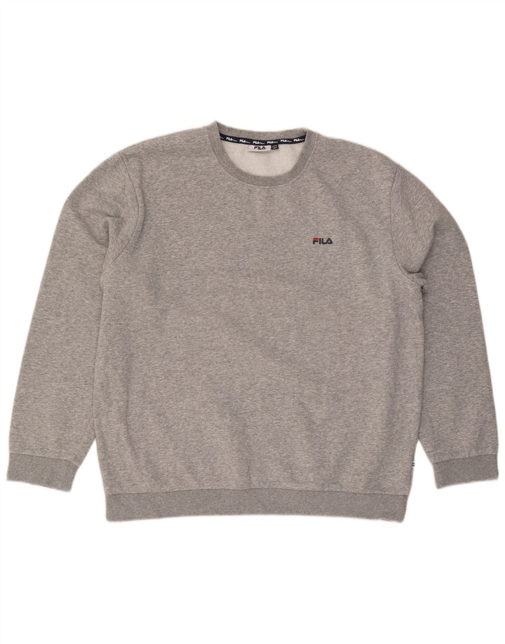 Fila Sweat-shirt pour homme en coton moucheté gris 2XL