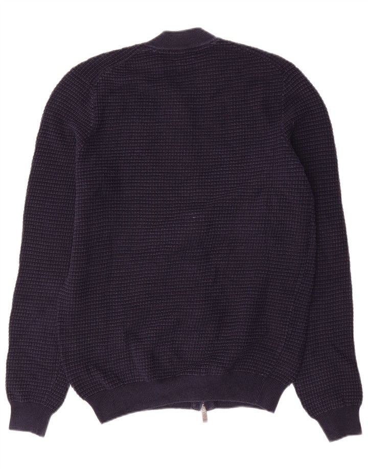 Massimo Dutti Pull Cardigan Homme Bleu Marine Moyen Coton