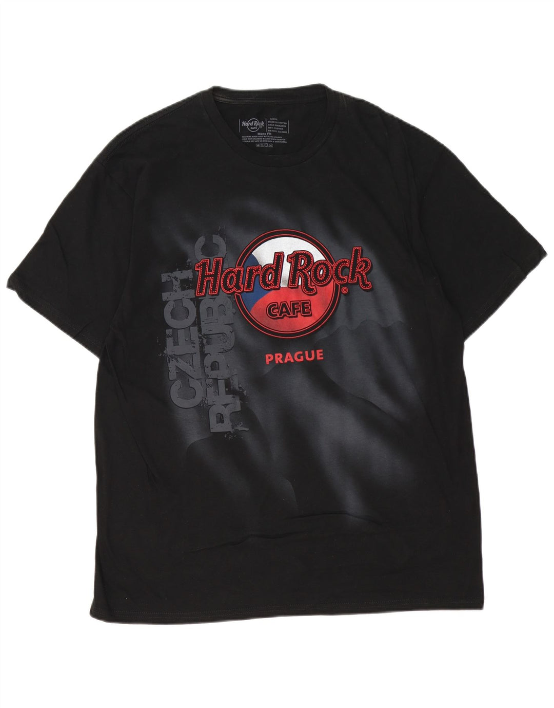 Hard Rock Cafe Hommes Prague T-Shirt Graphique Haut Grand Coton Noir