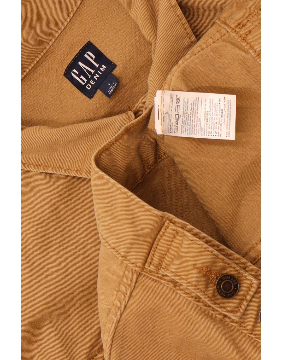 Gap Veste en jean pour homme UK 40 Large Marron Coton