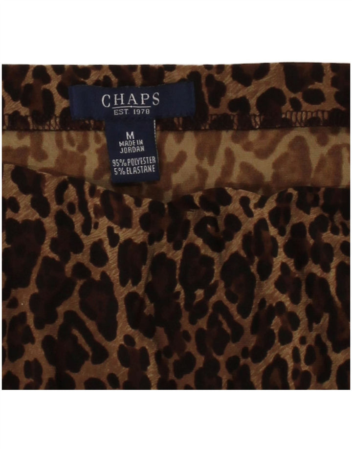CHAPS Womens Trumpet Skirt Medium W30 Brown Animal Print Polyester