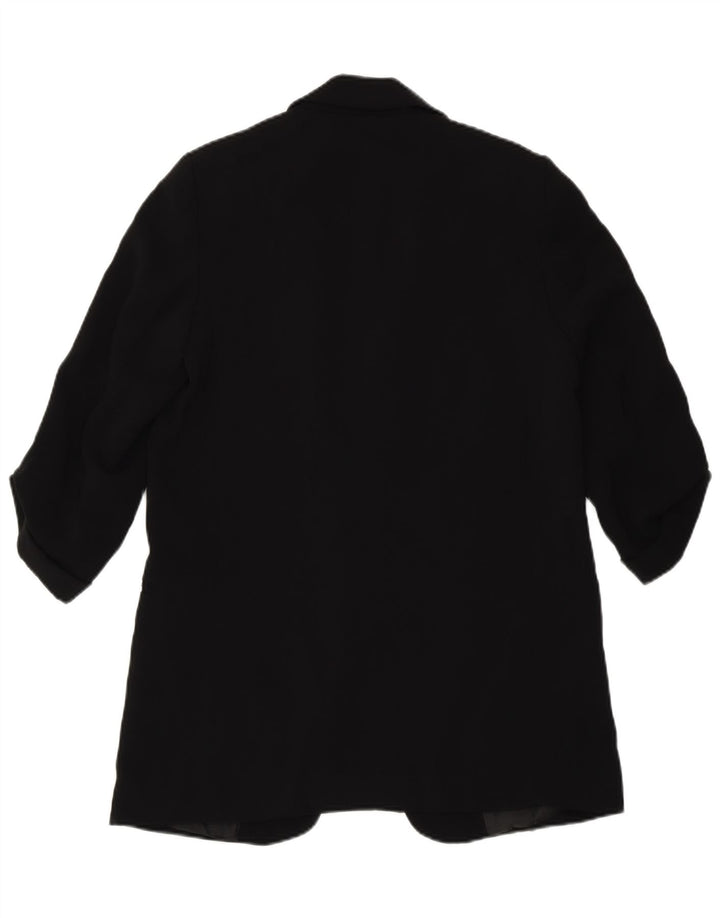 Zara Veste blazer ouverte à manches 3/4 pour femme UK 10 Small Noir Polyester