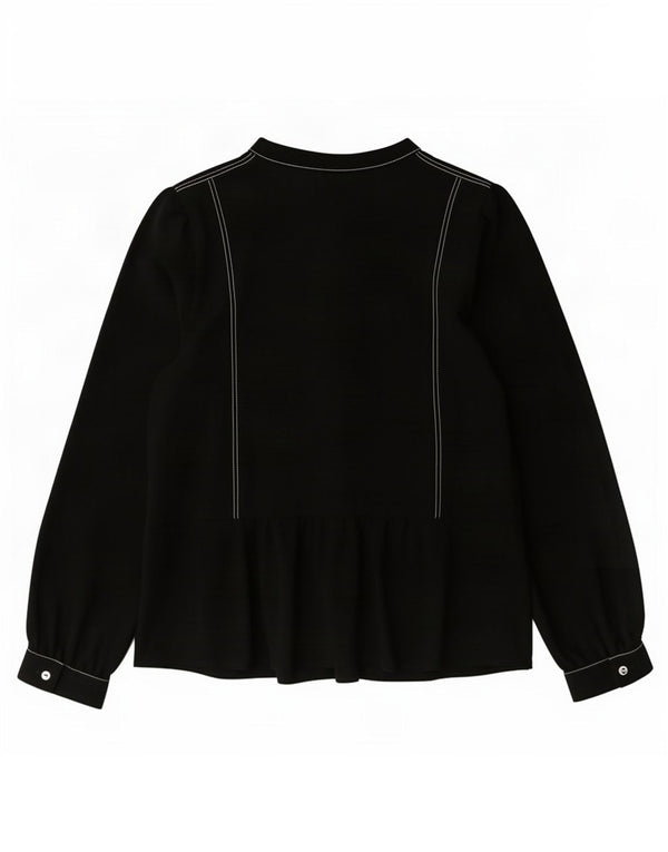 Marks & Spencer Chemisier à manches longues pour femme UK 16 Large Noir Polyester