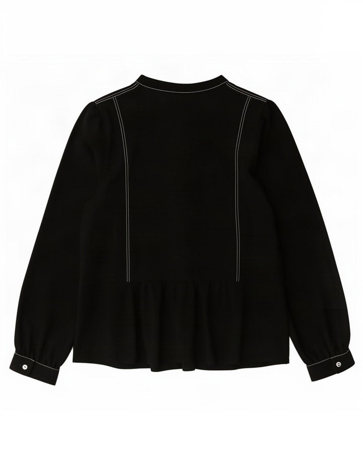 Marks & Spencer Chemisier à manches longues pour femme UK 16 Large Noir Polyester