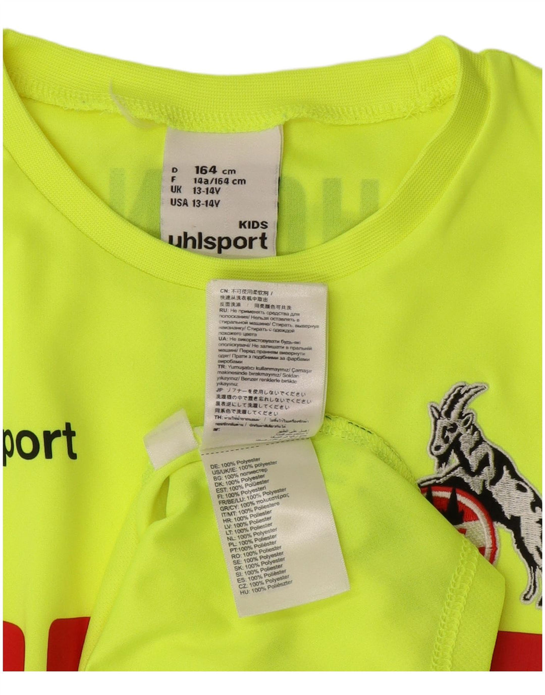 UHLSPORT Garçon FC Koln Graphic Top Manches Longues 13-14 ans Vert Polyester