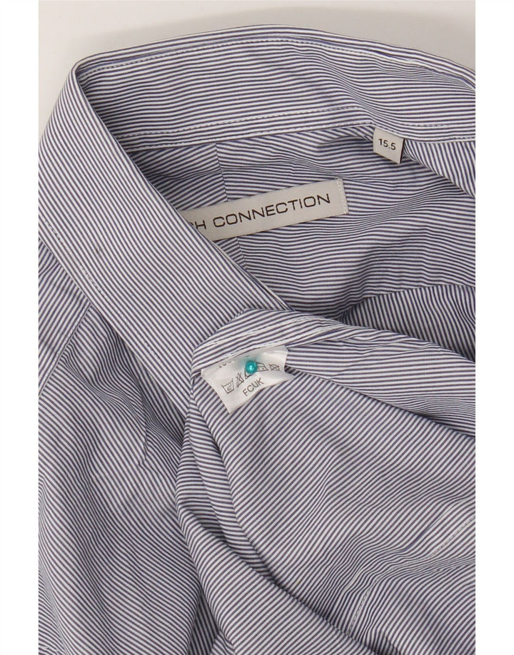 French Connection Chemise homme taille 15,5 coton bleu moyen à fines rayures
