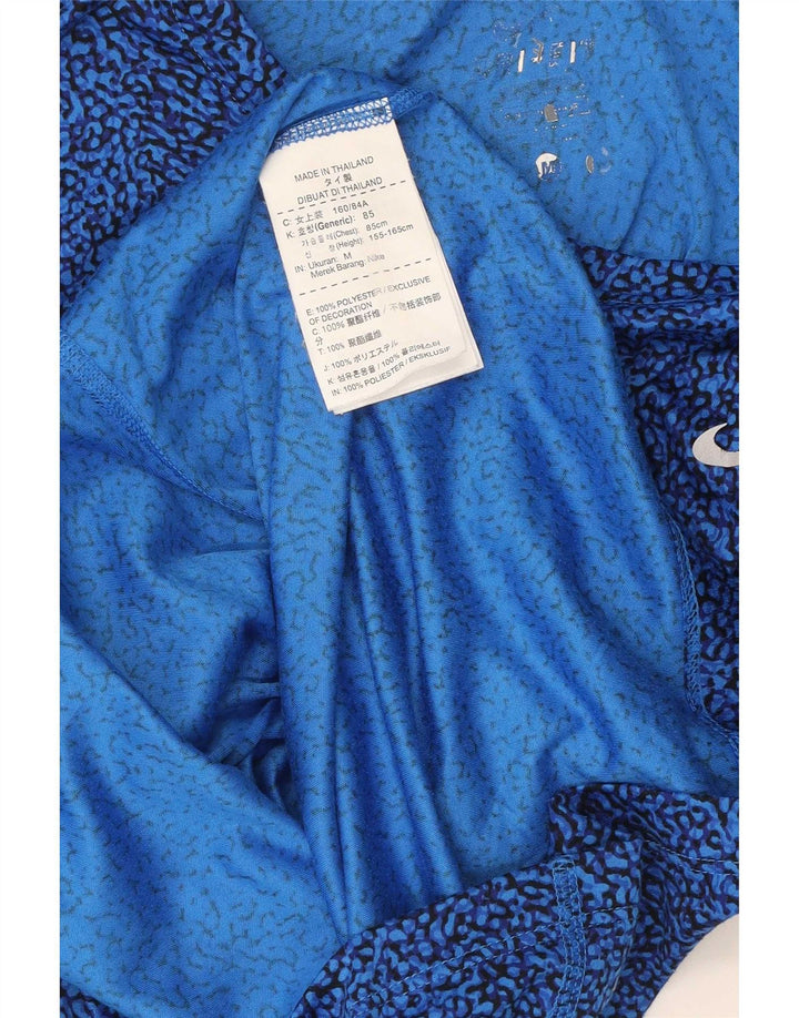 Nike Femme T-Shirt Top UK 42 Bleu Moyen Géométrique Polyester