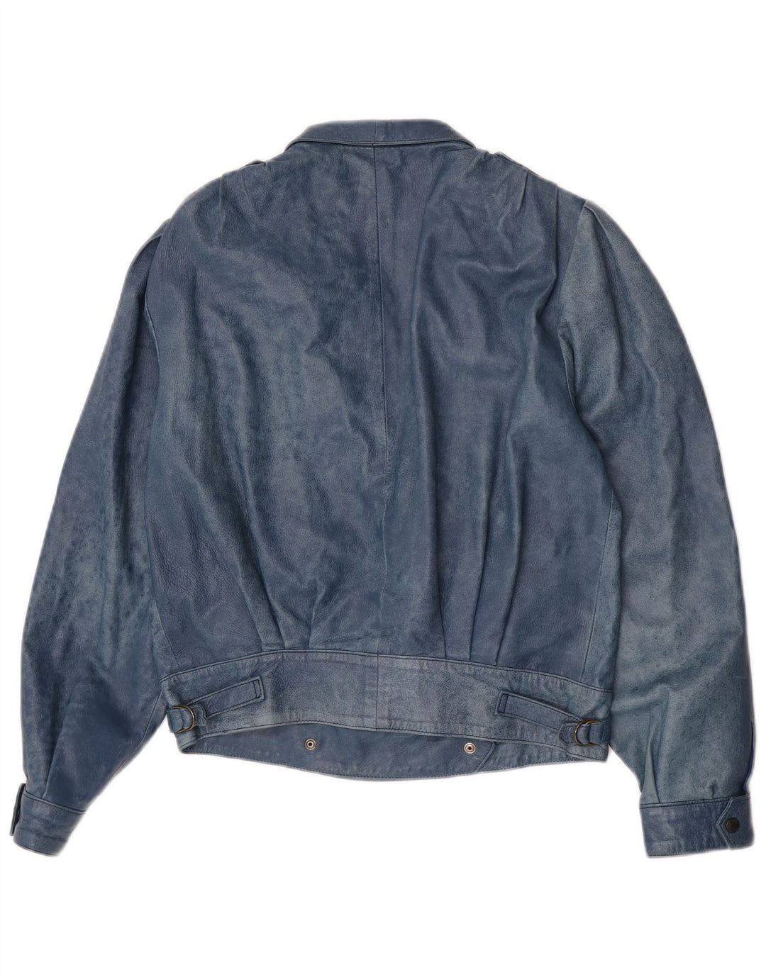 Veste en cuir femme vintage IT 44 Cuir bleu moyen