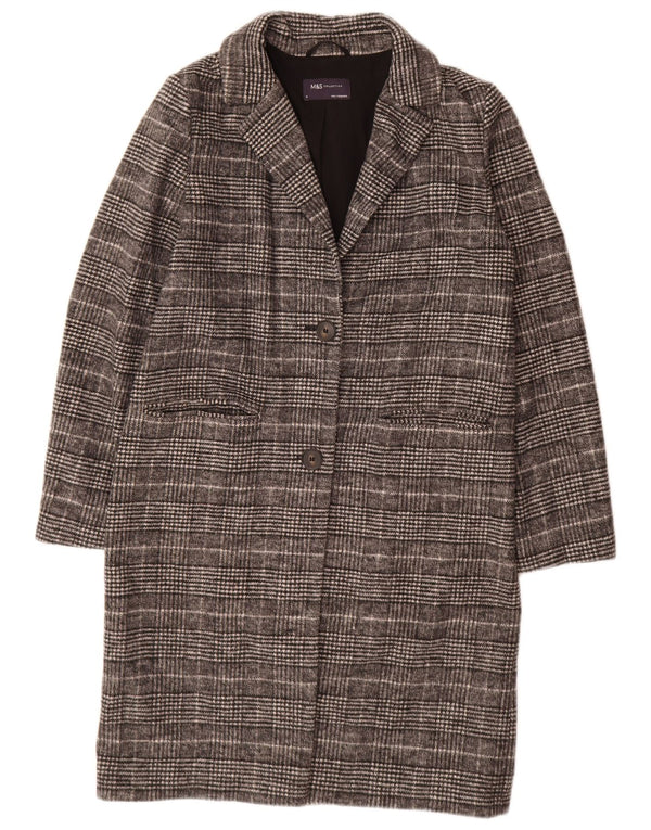 Marks & Spencer Manteau surdimensionné pour femme UK 10 Petit carreaux noirs