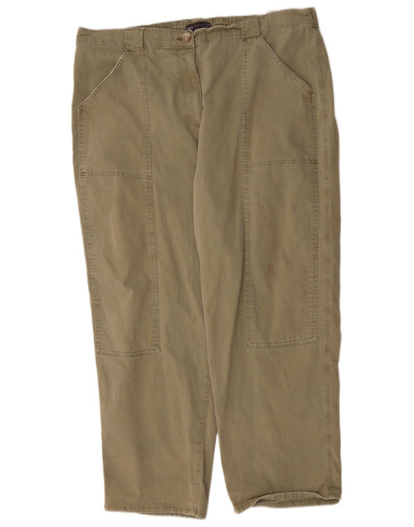 Marks & Spencer Pantalon décontracté fuselé pour femme UK 22 3XL W44 L28 Kaki