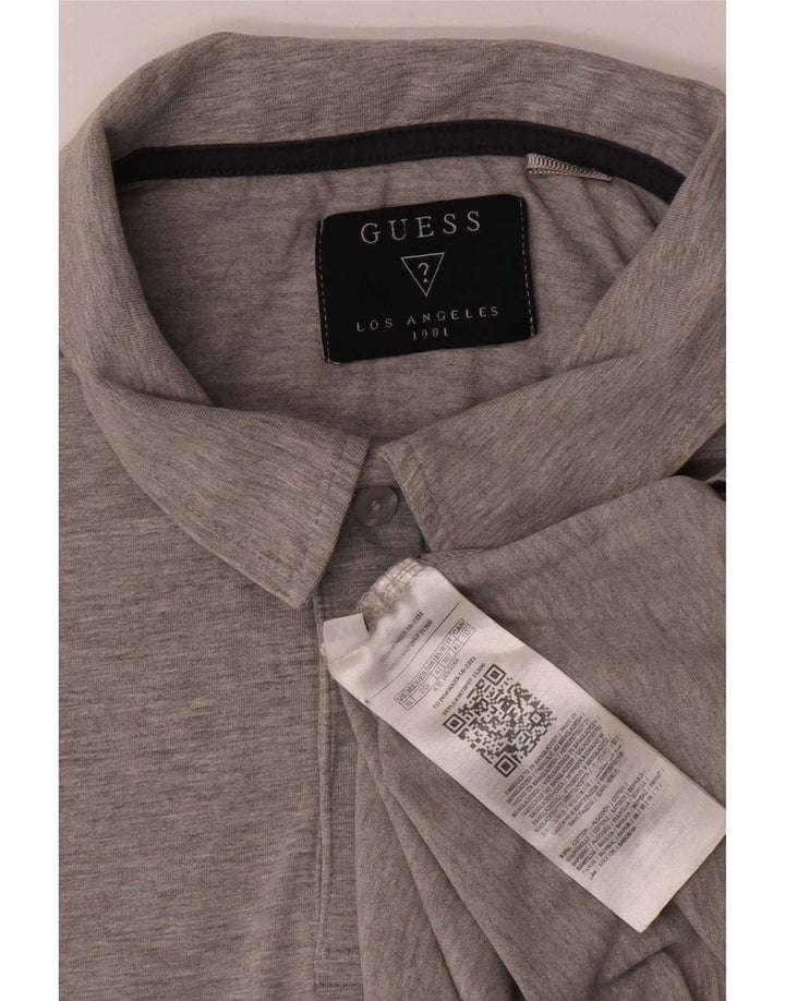 Guess Polo Homme UK 42 Large Gris Coton