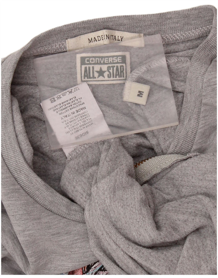 CONVERSE Sweat-shirt graphique pour femme UK 14 Gris moyen Coton
