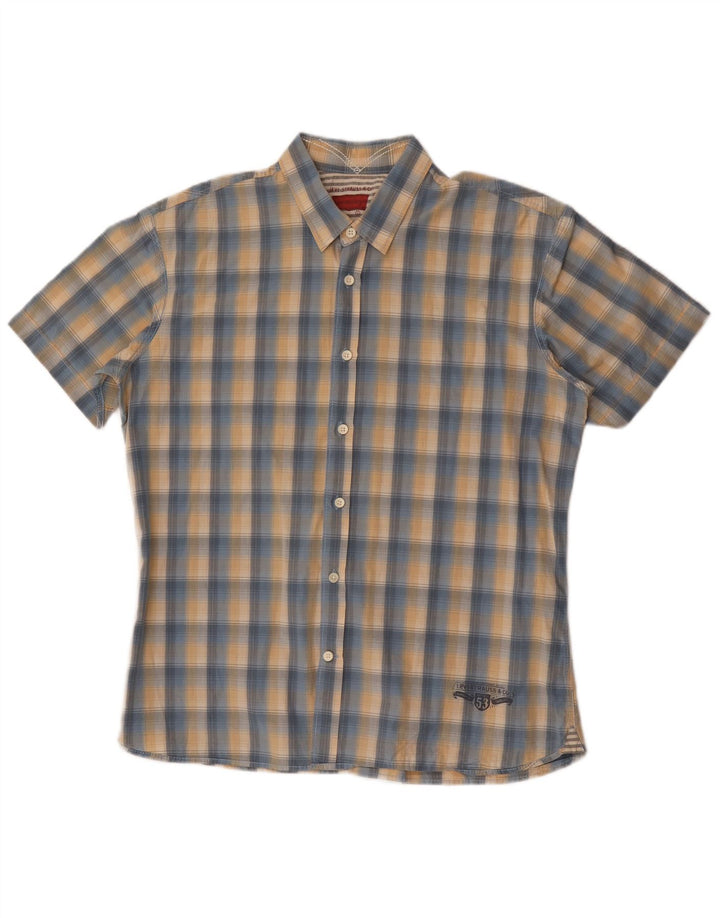 Levi's Chemise à Manches Courtes Homme Bleu Carreaux