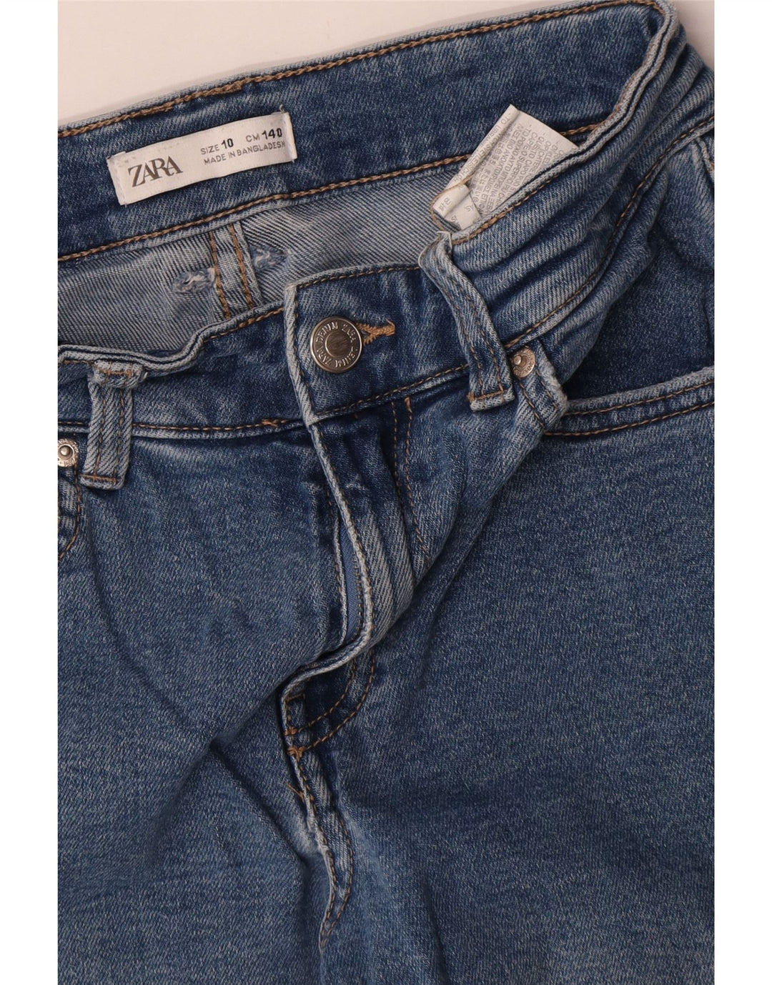 Zara Jeans Cargo Bootcut Fille 9-10 Ans W26 L25 Bleu