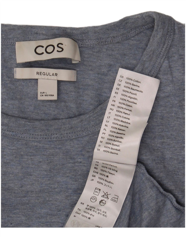 Cos T-Shirt Regular Homme Haut Large Bleu Moucheté Coton