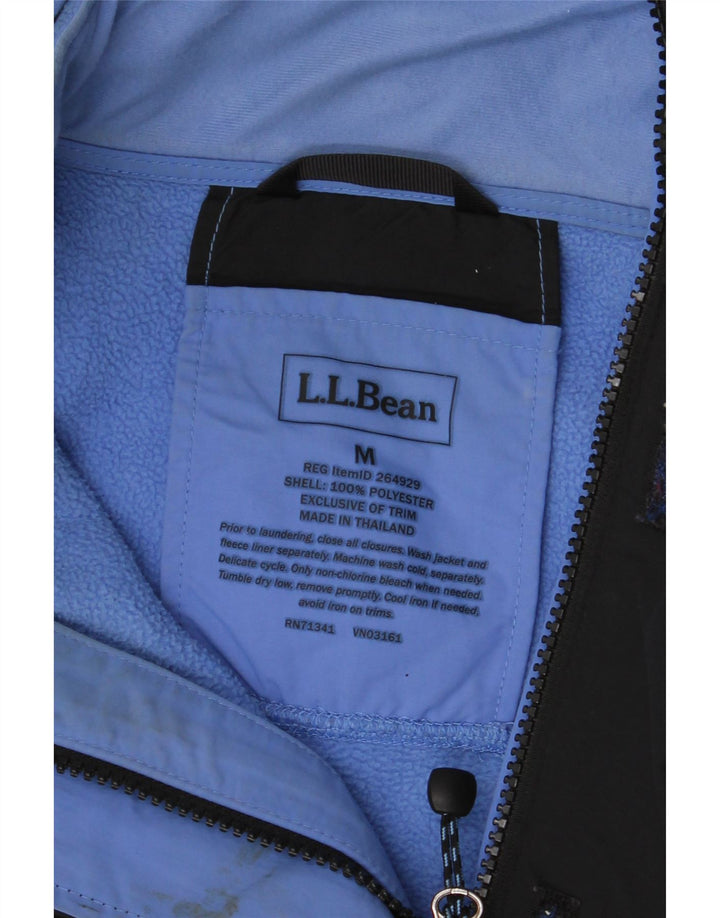 L.L.Bean Veste coupe-vent surdimensionnée à capuche pour femme UK 14 Noir moyen