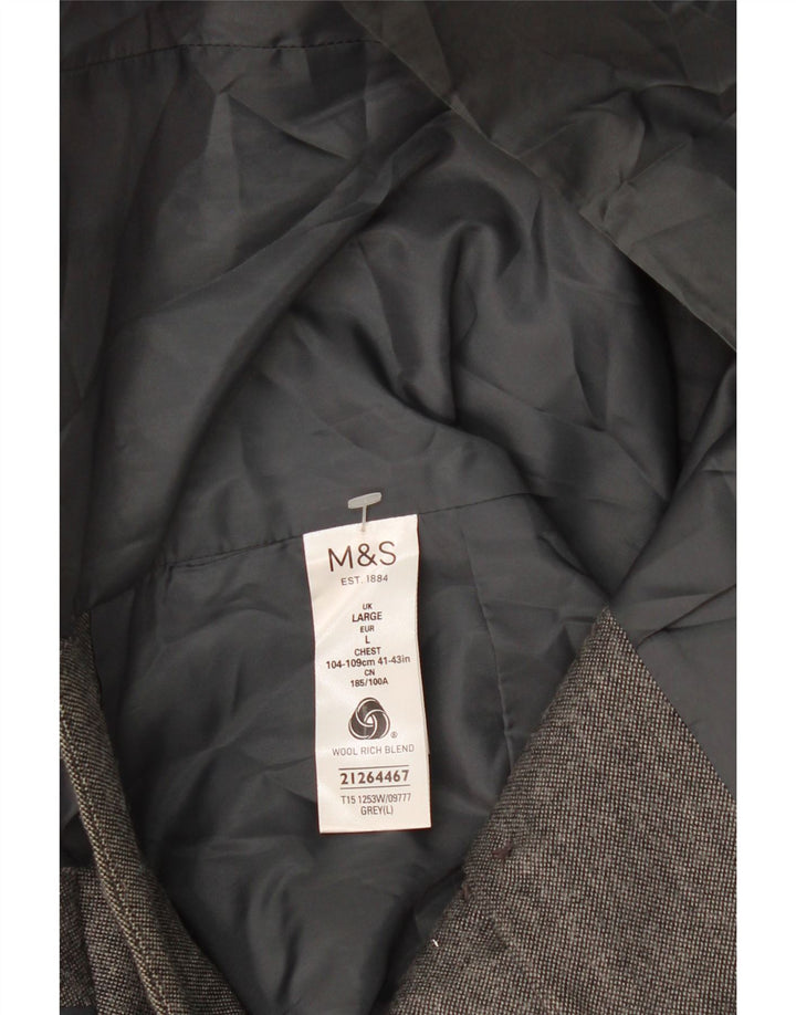 Marks & Spencer Gilet pour homme en laine grise Taille L