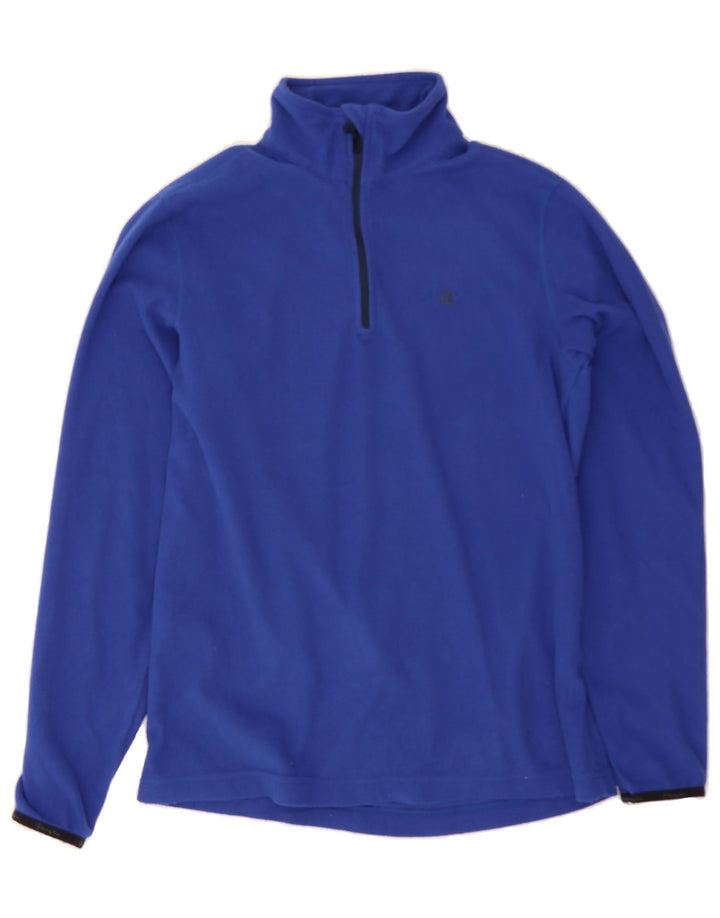 CHAMPION Mens Zip Neck Fleece Jumper Small Blue Vintage Champion and Second-Hand Champion from Messina Hembry 