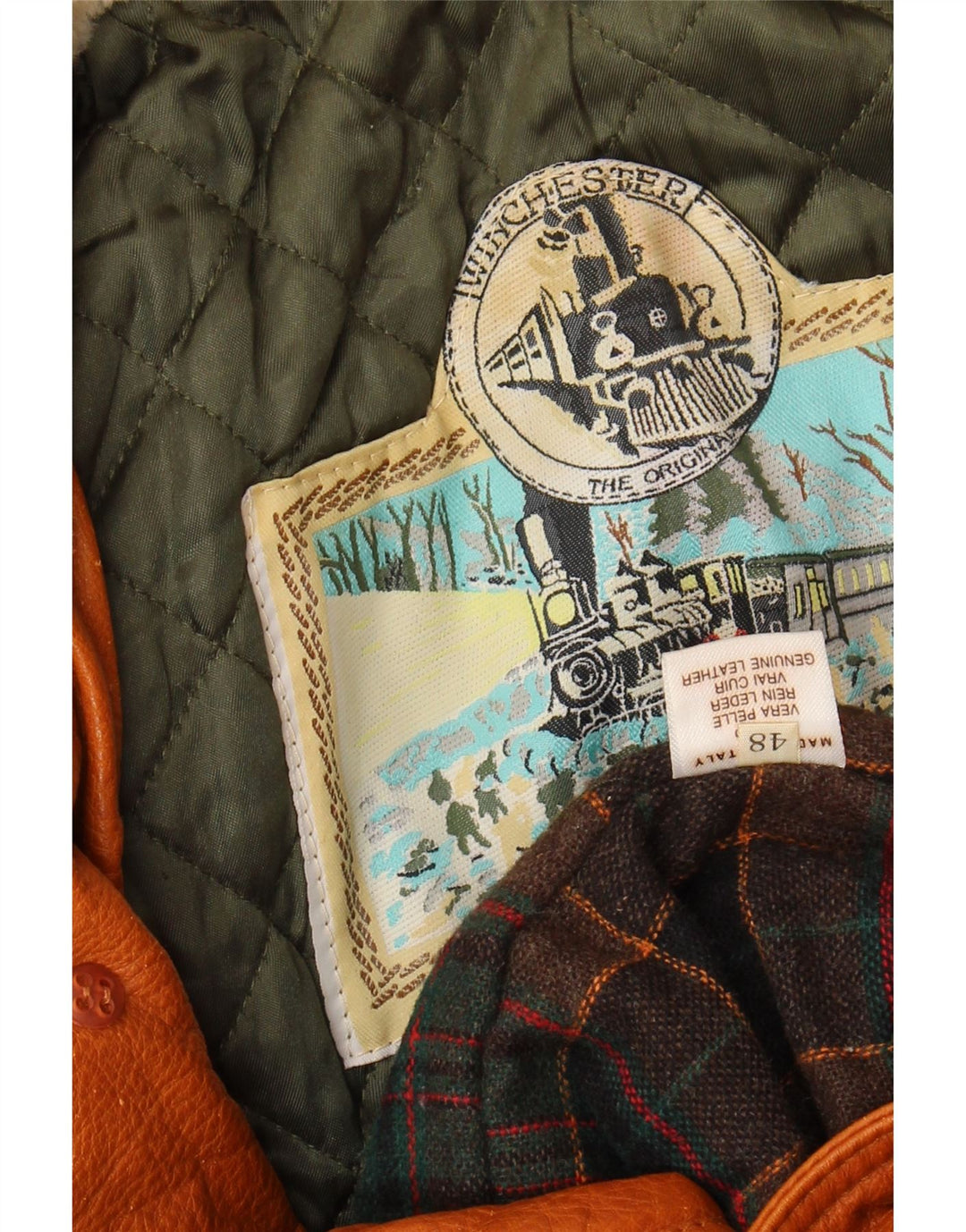 WINCHESTER Veste en Cuir Homme IT 48 Cuir Marron Moyen